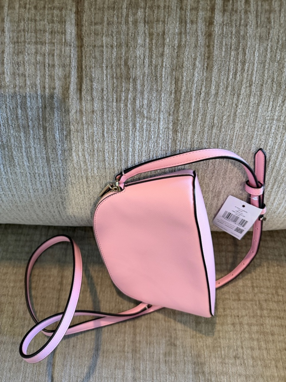 Kate Spade Pink small domed Crossbody Crossbody Bag Saffiano 7 1/2 by 6 new - Picture 8 of 12